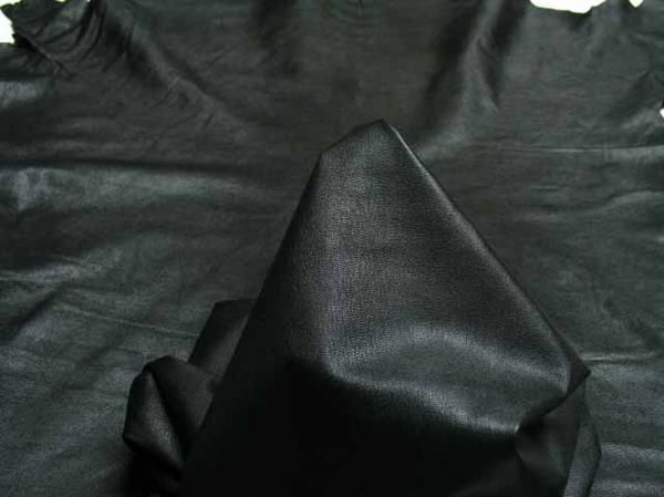 black goat finished leather for garments